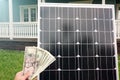 Saving American money on renewable energy and solar panels Royalty Free Stock Photo