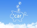 Saving for car with cloud shape Royalty Free Stock Photo