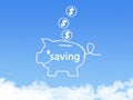 Saving with cloud shape Royalty Free Stock Photo