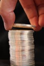 Saving coins Royalty Free Stock Photo