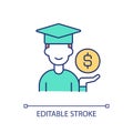 Saving for college RGB color icon Royalty Free Stock Photo