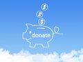 Saving for donate with cloud shape Royalty Free Stock Photo