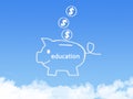 Saving for education with cloud shape Royalty Free Stock Photo