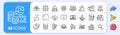 Saving electricity, Quick tips and Carry-on baggage line icons. For web app, printing. App line icons. Vector