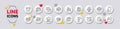 Saving electricity, Web3 and Confirmed flight line icons. For web app, printing. White buttons 3d icons. Vector