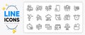 Saving electricity, Web3 and Confirmed flight line icons. For web app. Vector