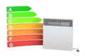 Saving energy consumption concept. Energy efficiency chart with