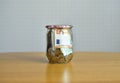 Saving Euro Money In Glass Jar Royalty Free Stock Photo