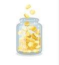 Saving flat money jar Royalty Free Stock Photo