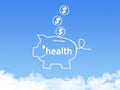 Saving for health with cloud shape Royalty Free Stock Photo