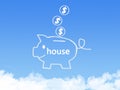 Saving for house with cloud shape Royalty Free Stock Photo