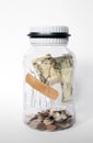 Saving jar with bandage