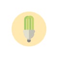 Saving light bulb green energy block icon Royalty Free Stock Photo