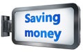 Saving money on billboard background Royalty Free Stock Photo