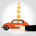 Saving money car Royalty Free Stock Photo