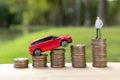 Saving money for car or trade car for cash, Royalty Free Stock Photo