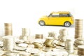 Saving money for a car. used for background or material design. Royalty Free Stock Photo