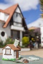 Saving money (dollars) to buy a house Royalty Free Stock Photo