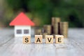 Saving money for housing Money saving investment ideas Real estate Retirement financial planning Royalty Free Stock Photo