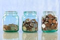 Saving money in old jars