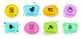 Saving money, Online accounting and Bio tags icons set. Hammer blow, Payment and Coins signs. Vector