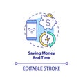 Saving money and time concept icon