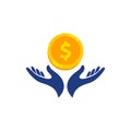 Saving money vector icon illustration. Saving money icon symbol design