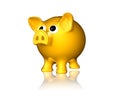 Saving plan with gold piggy bank. Royalty Free Stock Photo