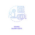 Saving salary costs blue gradient concept icon Royalty Free Stock Photo