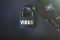 Saving user data. Hacking a password on a PC. Closing access to files. Hackers and secret data. HDD and key with lock.