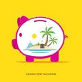 Saving for vacation. Isolated Vector Illustration