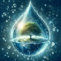 Saving water and world environmental protection concept. Royalty Free Stock Photo