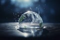 Saving water and world environmental protection concept. Eearth, globe, ecology, nature, planet concepts Royalty Free Stock Photo