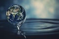 Saving water and world environmental protection concept. Eearth, globe, ecology, nature, planet concepts Royalty Free Stock Photo