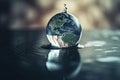 Saving water and world environmental protection concept. Eearth, globe, ecology, nature, planet concepts Royalty Free Stock Photo