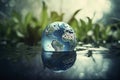 Saving water and world environmental protection concept. Eearth, globe, ecology, nature, planet concepts Royalty Free Stock Photo