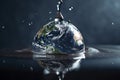 Saving water and world environmental protection concept. Eearth, globe, ecology, nature, planet concepts Royalty Free Stock Photo