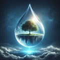 Saving water and world environmental protection concept. Royalty Free Stock Photo