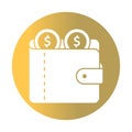 Saving white glyph with color background vector icon which can easily modify or edit