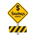 Savings Ahead Sign Royalty Free Stock Photo