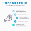 Savings, Care, Coin, Economy, Finance, Guarder, Money, Save Line icon with 5 steps presentation infographics Background