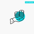 Savings, Care, Coin, Economy, Finance, Guarder, Money, Save turquoise highlight circle point Vector icon