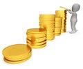 Savings Character Represents Earnings Profit And Render 3d Rendering