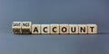 Savings or checking account symbol. Turned wooden cubes and changed words `checking account` to `savings account`. Beautiful g