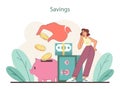 Savings concept. Evaluating financial decisions with a focus on accumulating wealth.