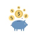 Savings Concept Flat Vector Illustration. Royalty Free Stock Photo