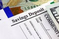 Savings deposit slip - banking concept Royalty Free Stock Photo