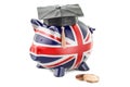 Savings for education in Great Britain concept, 3D rendering Royalty Free Stock Photo
