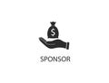 Savings, hand, sponsor icon. Vector illustration.