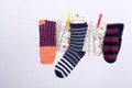 Savings hidden in a sock Royalty Free Stock Photo
